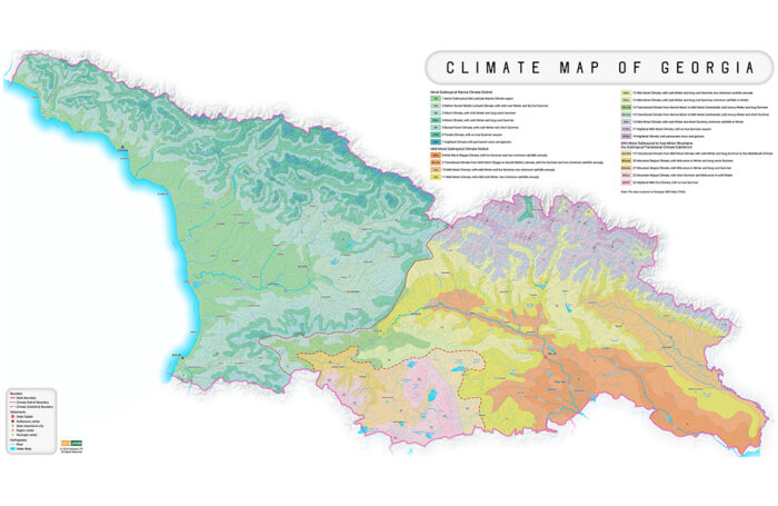 Climate Map Of Georgia Geoland Ge   Climate Map Of Georgia Eng 3 700x455 